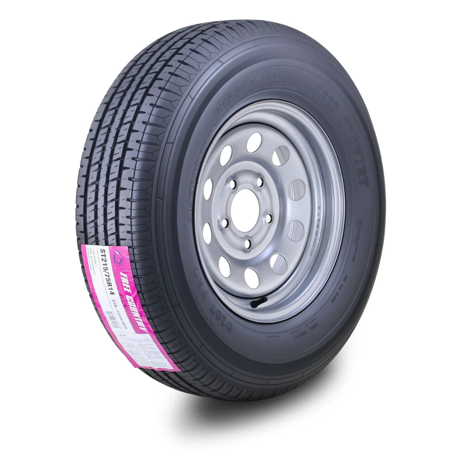 Free Country Trailer Tire Rim ST215/75R14 8-Ply 5 Lug x 4.5" (D 107M)
