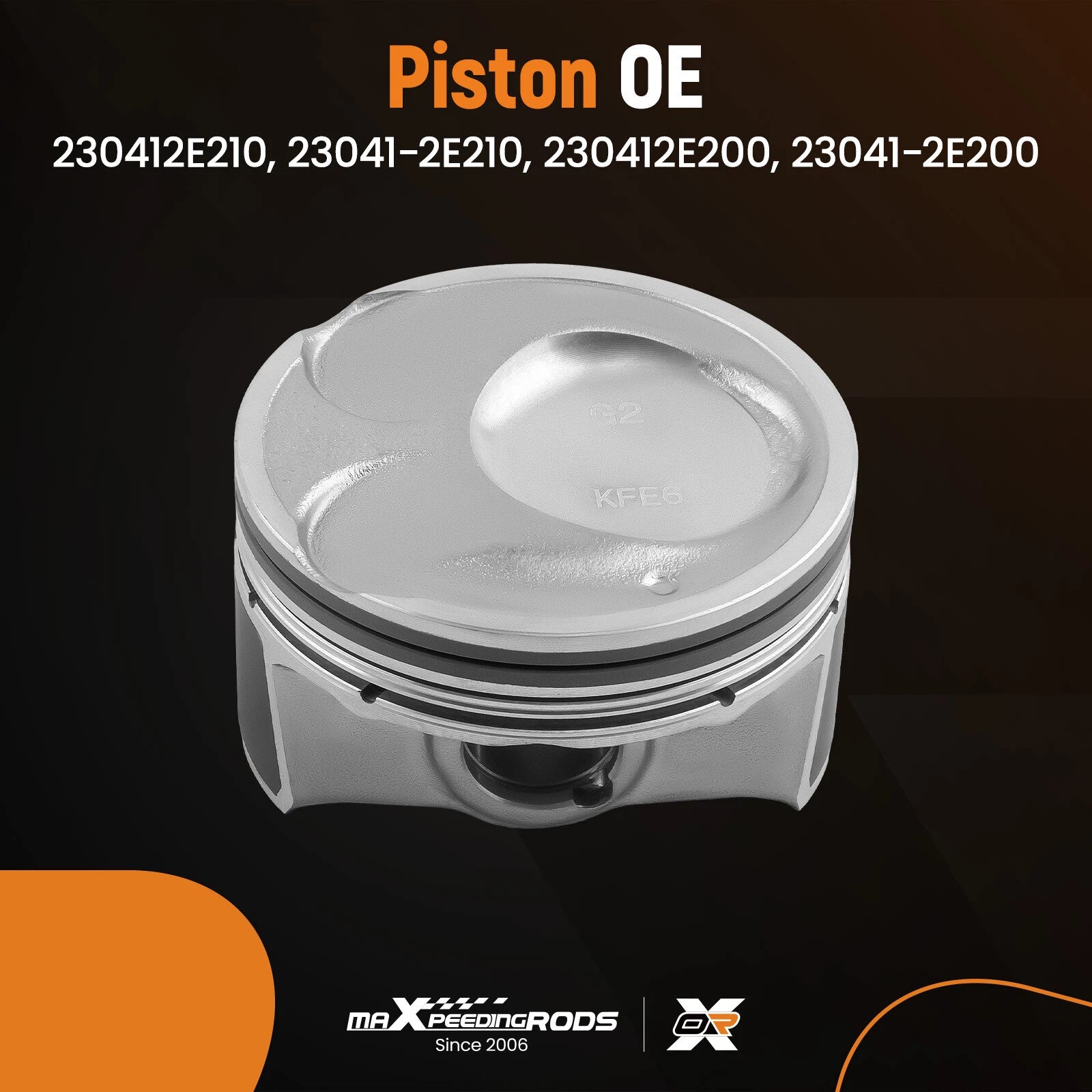 Engine Piston Kit with Connecting Rod Bearings for Hyundai Kia 2.0L (2014–2018)