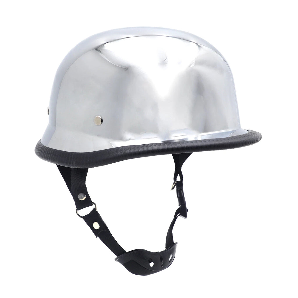 Silver DOT Half Face Helmet for Motorcycle (L Size)