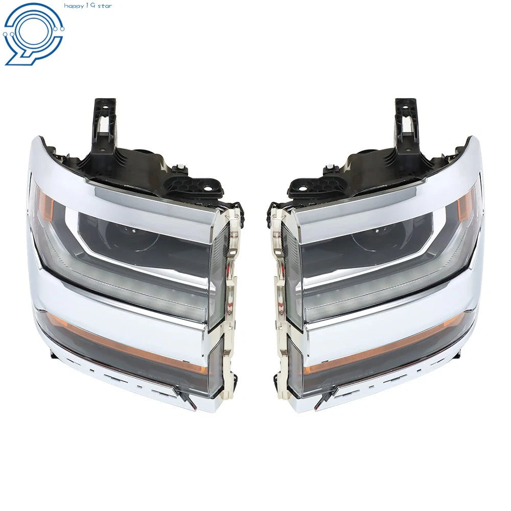 HID Xenon Headlights for Chevy Silverado 1500 (2016–2018) with DRL Chrome