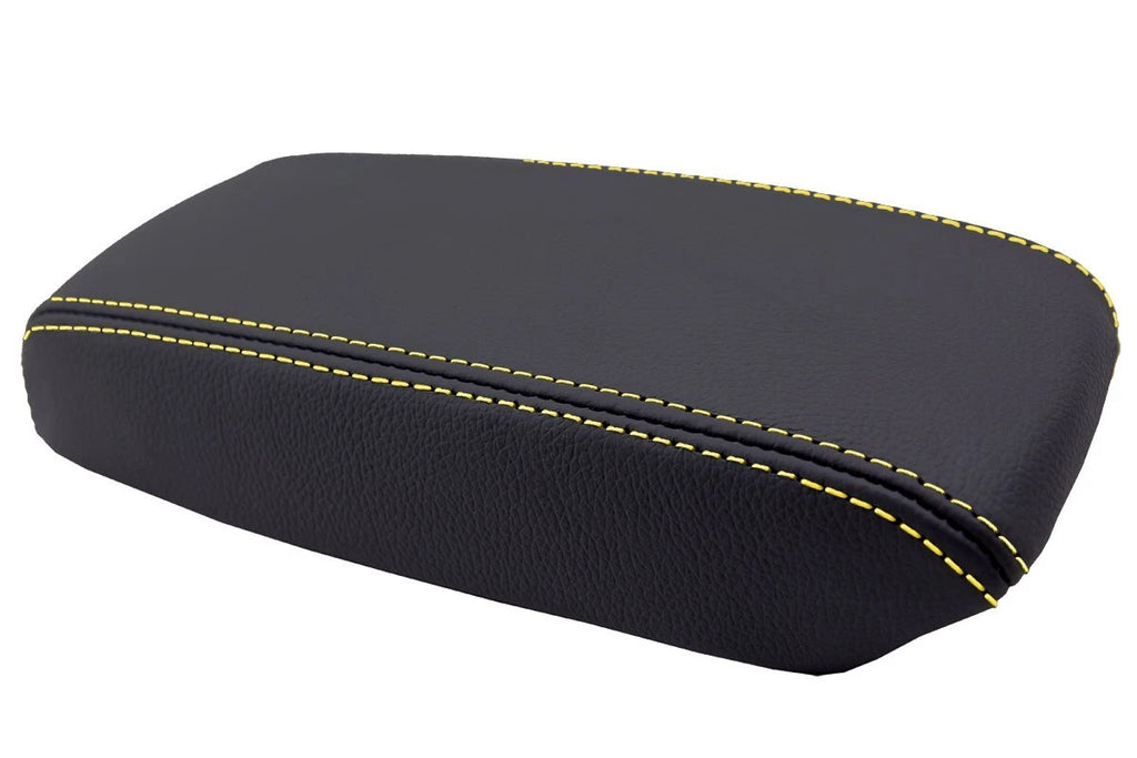 Leather Console Lid Armrest Cover for Acura Integra (1994–2001) Yellow Stitch