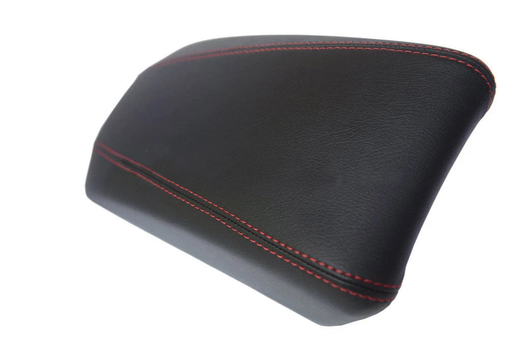 Console Armrest Cover for Hyundai Sonata (2011–2014) Red Stitch PVC Leather