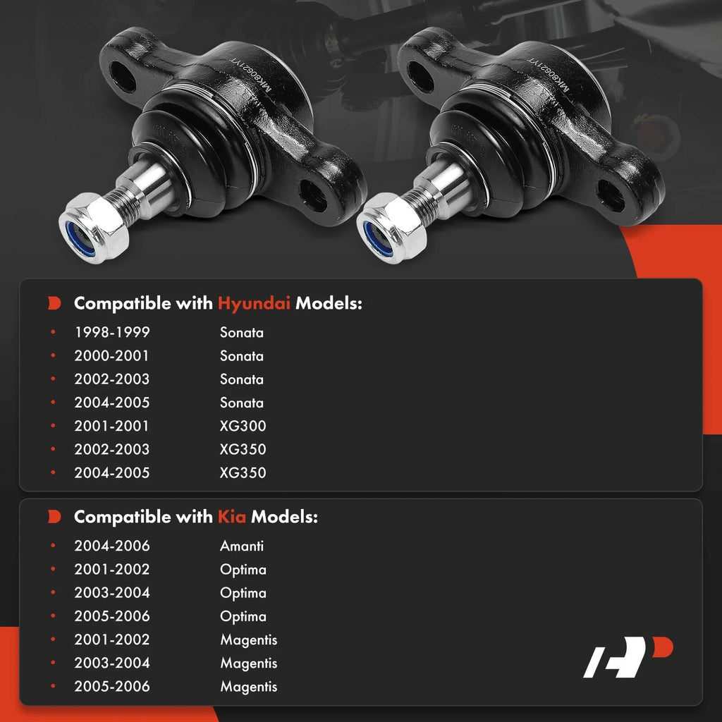 2X Front Lower Ball Joints for Hyundai Sonata (1998–2005) Kia Optima (2001–2006)
