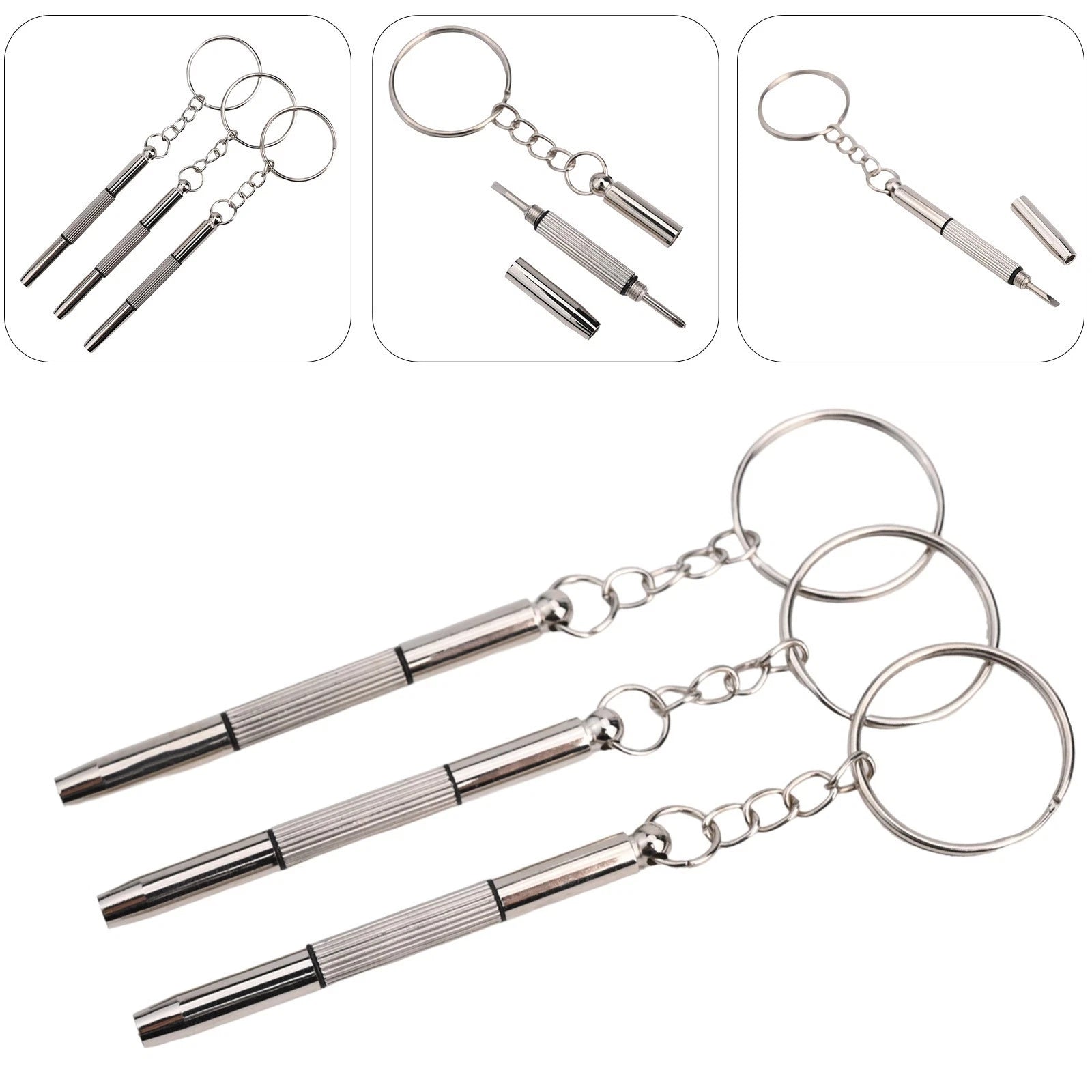 Portable Eyeglass Repair Tool Set with Cross & Flat Head Screwdrivers
