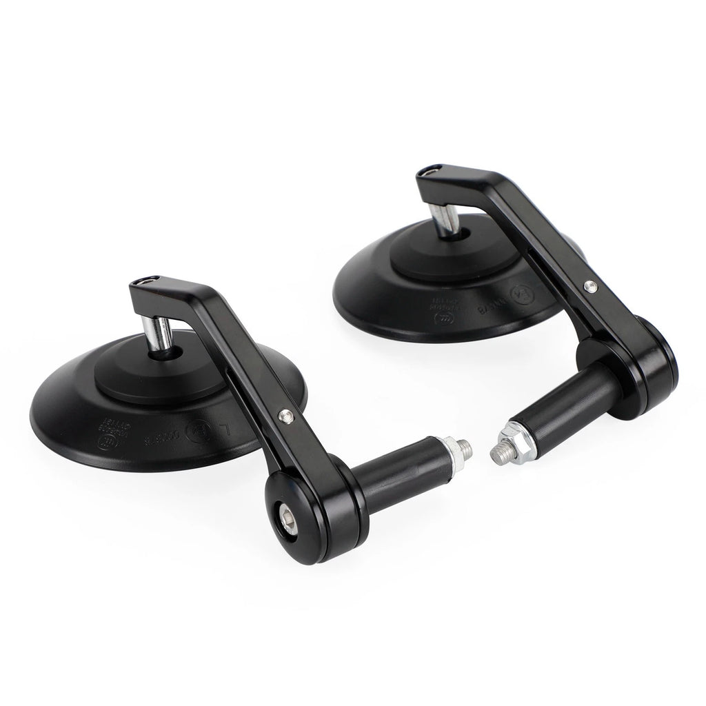 Set of 2 Custom Handlebar Mirrors for Motorcycle (4" Round, 7/8" Adaptors)