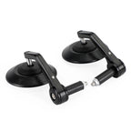 Set of 2 Custom Handlebar Mirrors for Motorcycle (4" Round, 7/8" Adaptors)