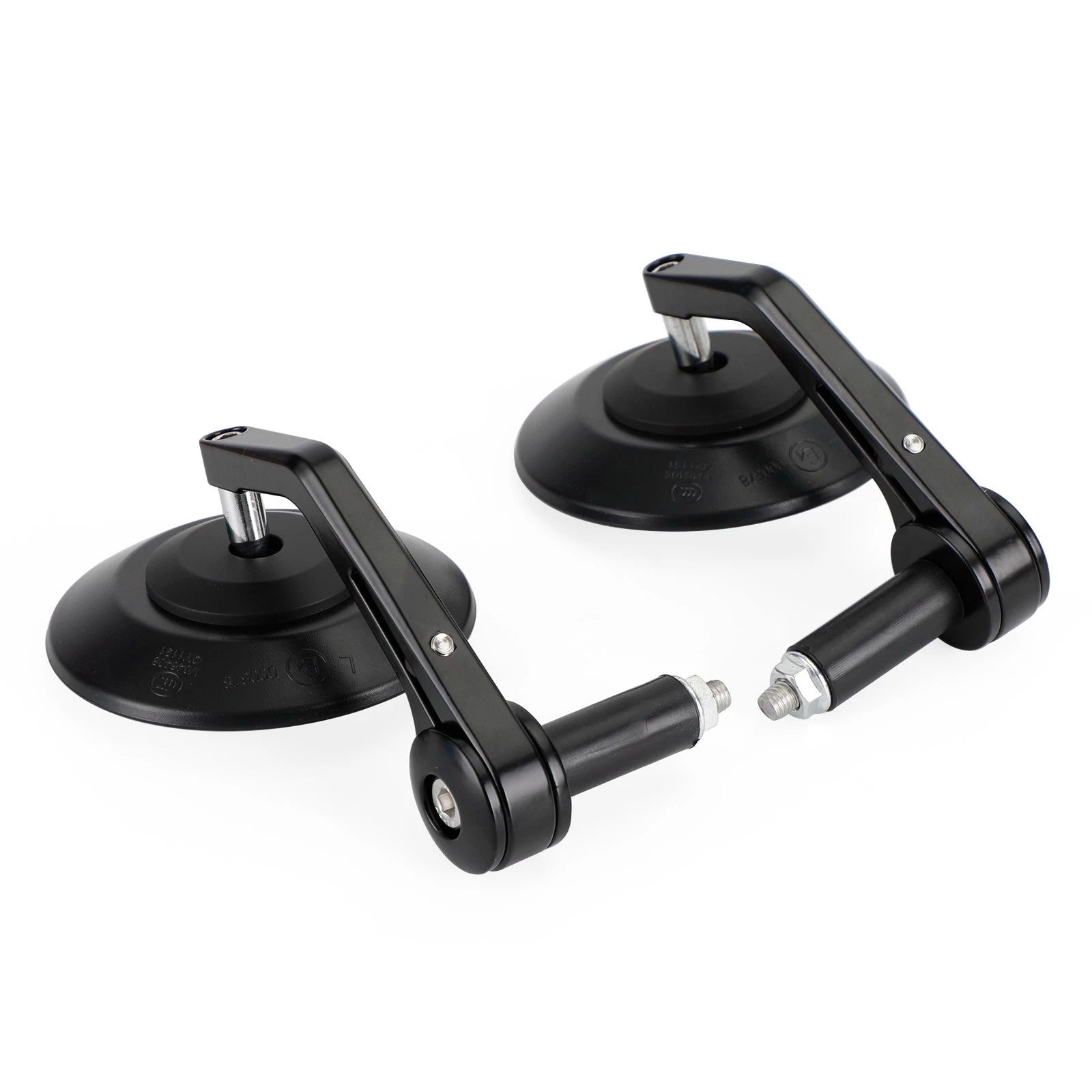 Set of 2 Custom Handlebar Mirrors for Motorcycle (4" Round, 7/8" Adaptors)