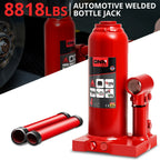 15" Red Hydraulic Bottle Jack for Automotive Repair (4 Tons)