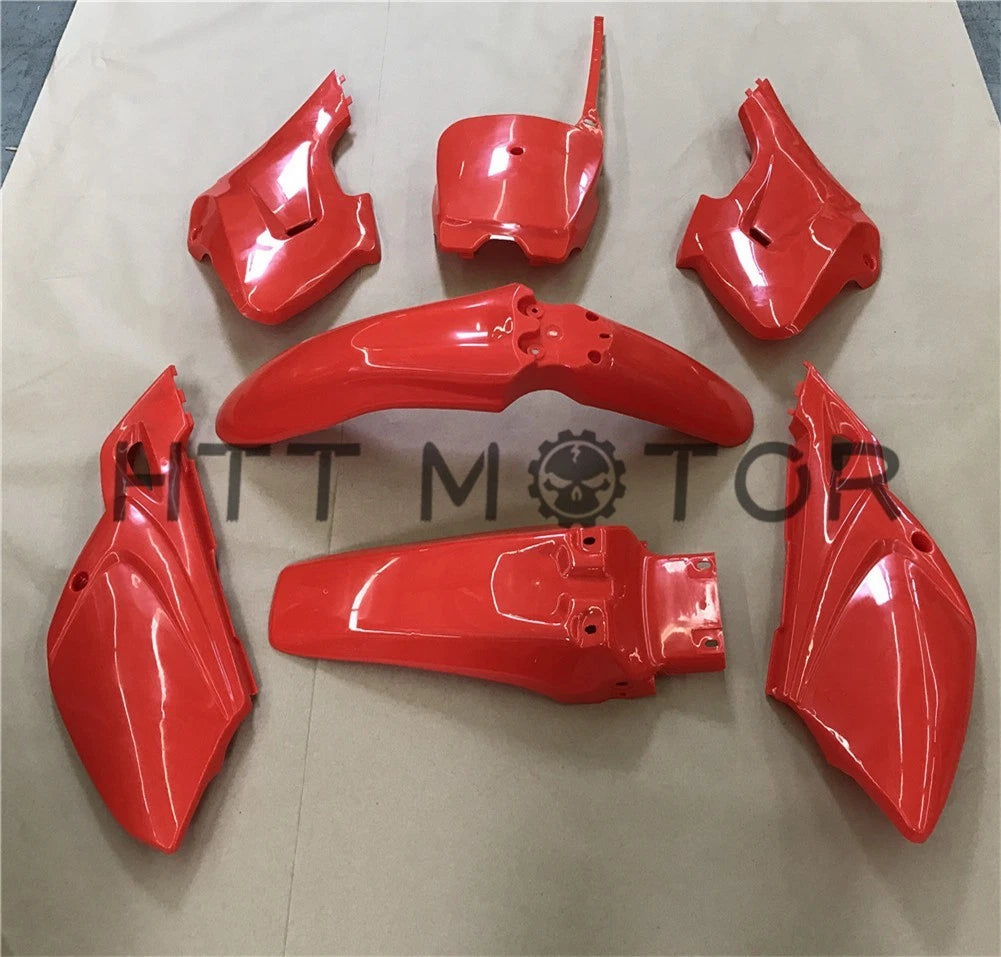 7X Red Plastic Fairing Body Cover Kits for Baja Dirt Runner 125 (2010–2015)
