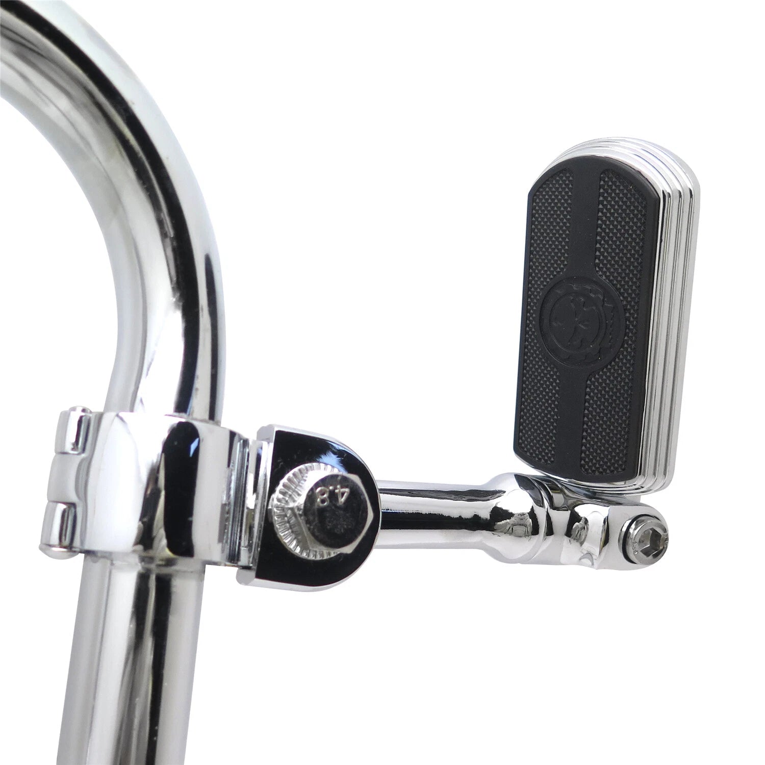 Chrome Gear Skull FootPeg with 4.5" Clamp for Harley Sportster Touring Dyna