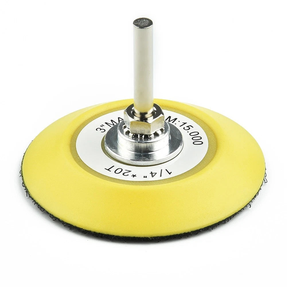 3X 75mm Hook & Loop Backing Pad Sanding Polishing Disc Kit with Drill Attachment