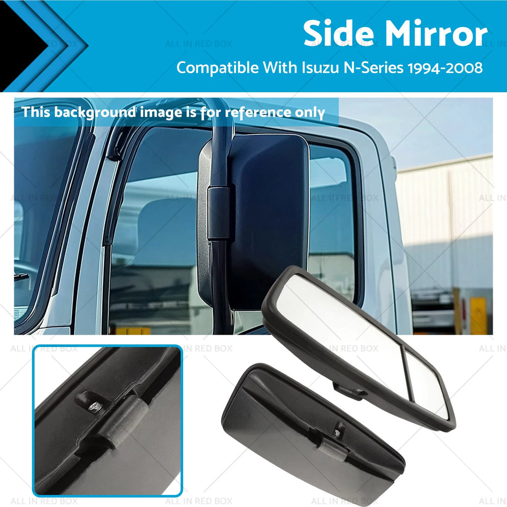1 Pair Side Mirrors for Isuzu N-Series Flat (With Spotter)