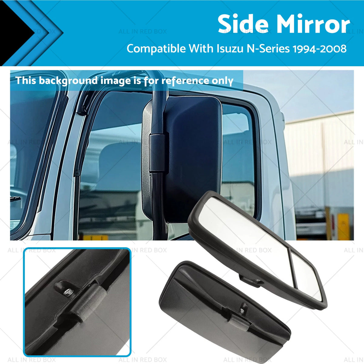 1 Pair Side Mirrors for Isuzu N-Series Flat (With Spotter)