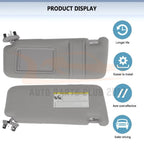 Driver Side Sun Visor for Toyota Camry (2007–2011) with Sunroof, Light Gray