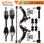 Set of 12 Front Control Arm Tie Rod End CV Axle Shaft for Chevrolet Impala (2000–2009)