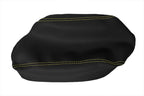Leather Console Armrest Cover for Subaru Crosstrek (2018–2020) Black Yellow Stitch
