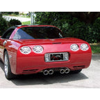 4pc Polished Stainless Steel Skull Tail Light Grilles for 1997-04 Chevy Corvette