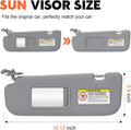 Set of 2 Gray Car Sun Visors for Hyundai Elantra (2011–2015)