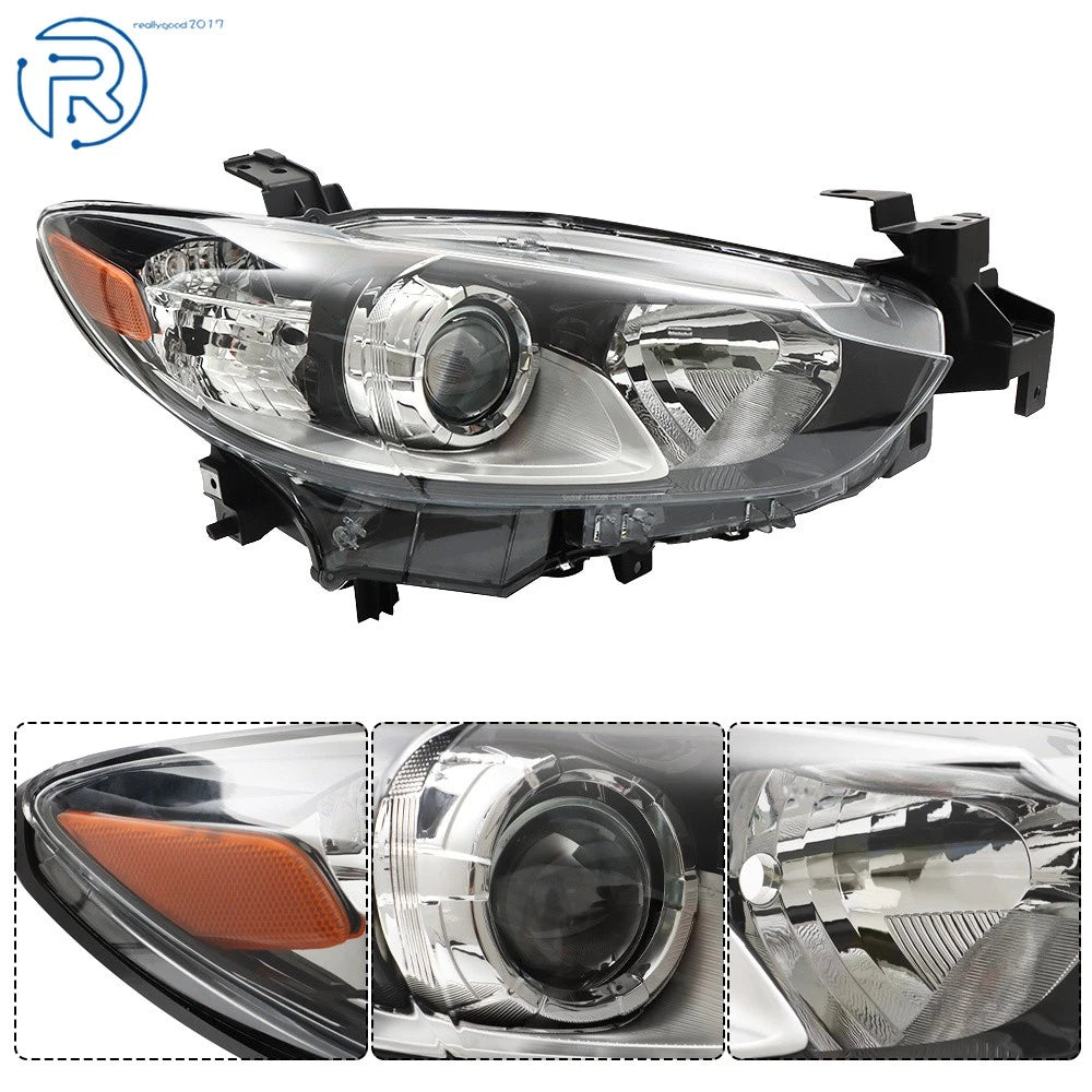 Passenger Right Side Headlight for Mazda 6 (2014-2017) Halogen Black Housing