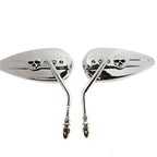 Chrome Skull Side Mirrors for Harley Springer Softail EFI Sportster 1200 (2004–2023)