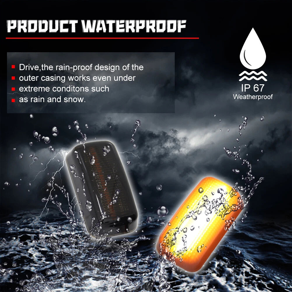 Amber LED Rear Wheel Fender Side Marker Lights for Silverado Sierra (2015–2022)