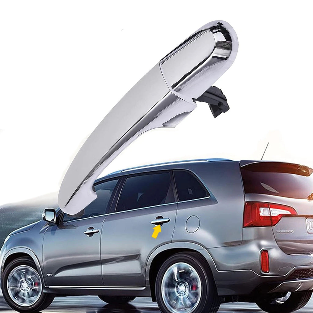 Chrome Exterior Door Handle for 2011-2015 Kia Sorento Rear Left Side Driver