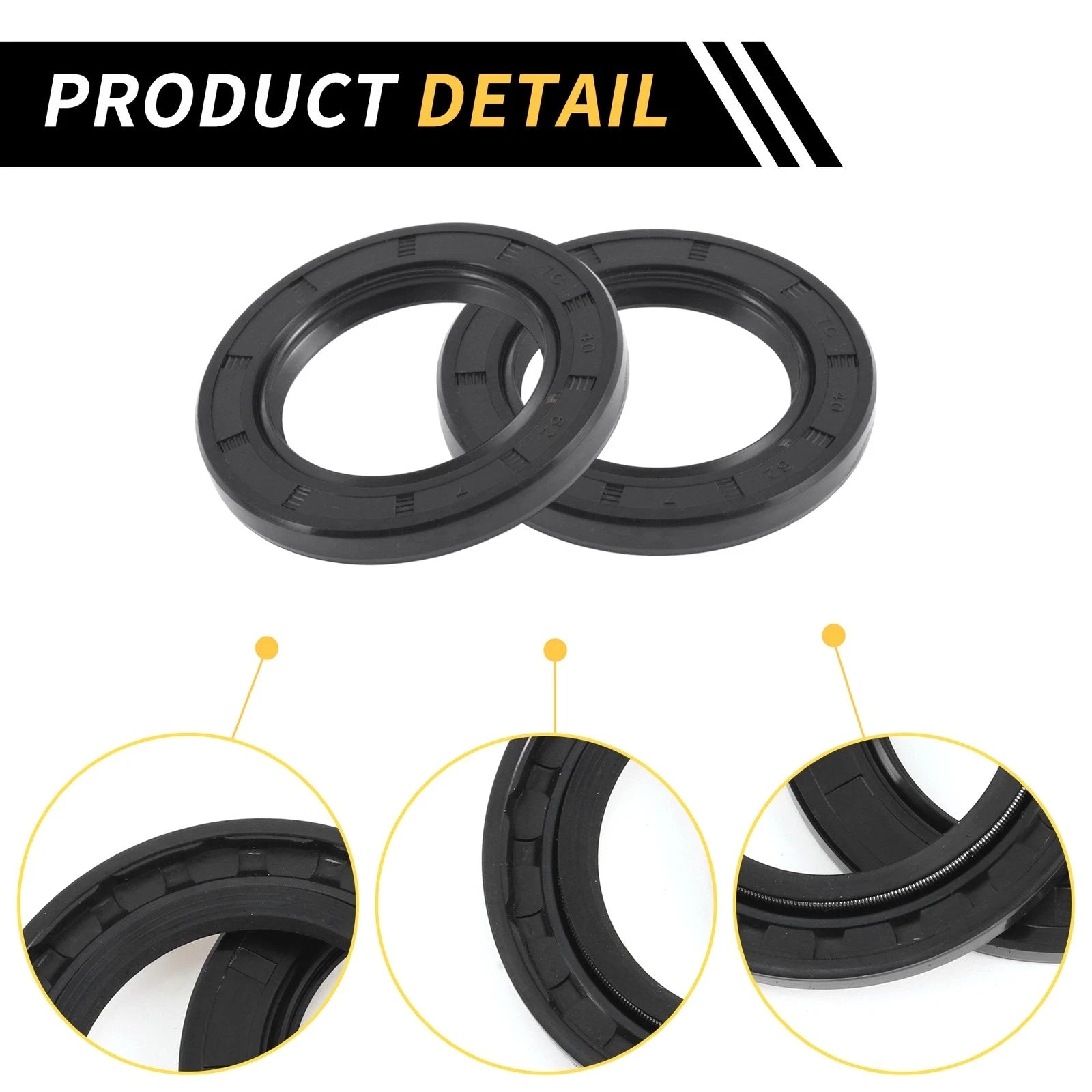 Set of 5 Oil Seal Rotary Shaft Seal NBR Rubber 40x62x7mm