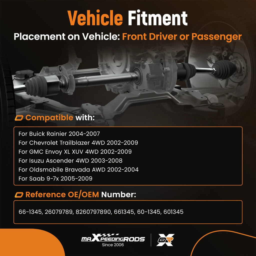 Extended Travel CV Axle Assembly for Chevrolet GMC Cadillac (2007-2020)
