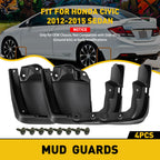 4X Splash Mud Guards Flaps for Honda Civic (2012–2015)