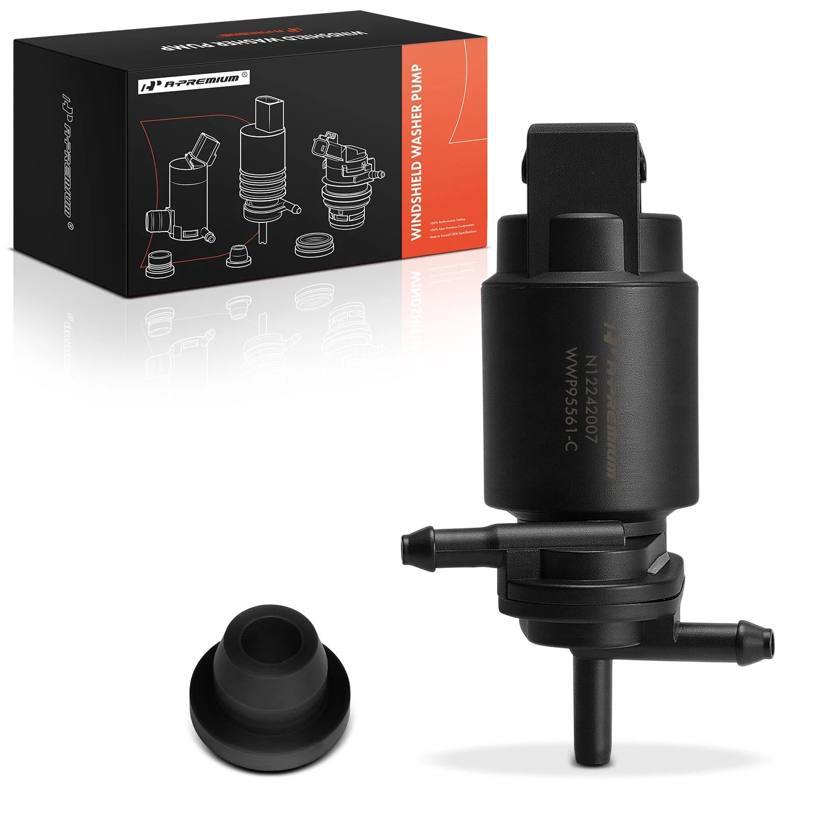 Windshield Washer Pump with Rubber Grommet for Chevy Jeep (2010–2024)