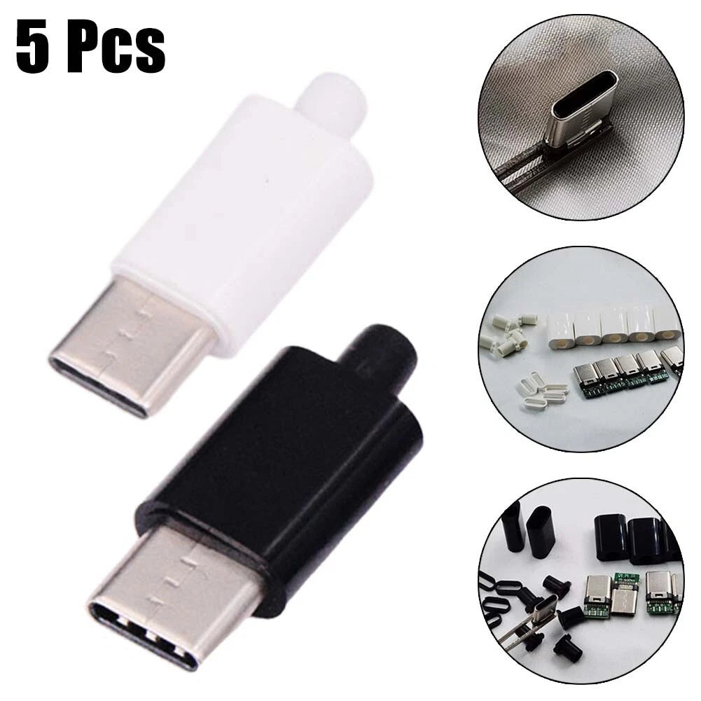 Set of 5 USB C Male Connectors for PCB Board Welding