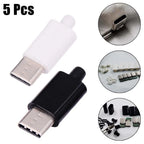 Set of 5 USB C Male Connectors for PCB Board Welding