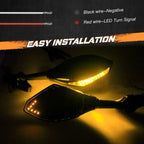 LED Turn Signal Lights for Racing Motorcycle Side Mirrors