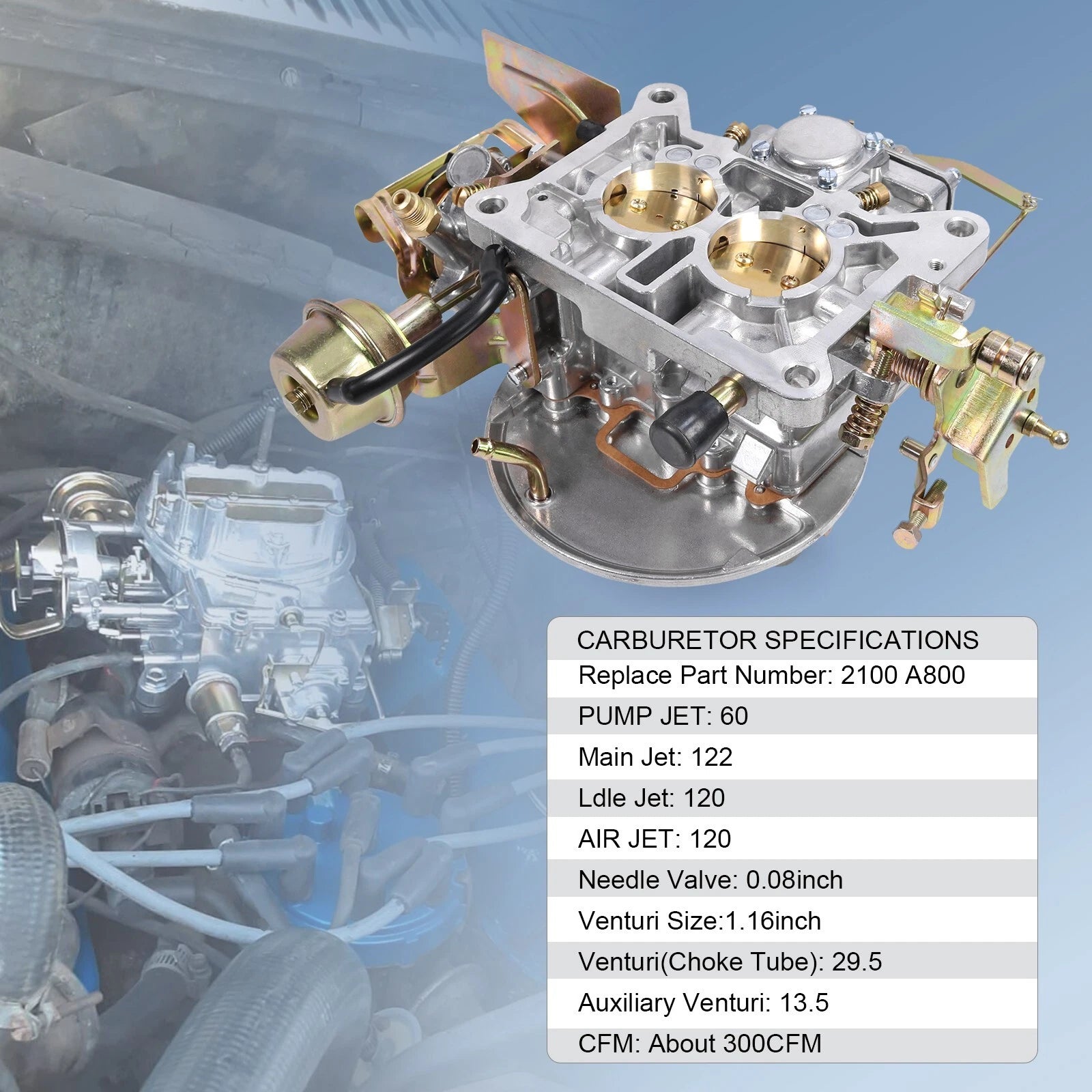 Set of 2 Carburetors for Ford 400 302 351 Cu Jeep Engine