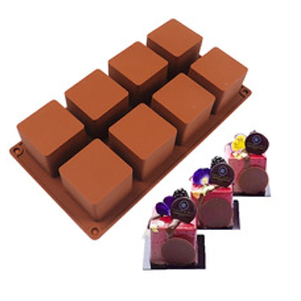 8 Compartment Silicone Baking Tool for Dessert Creation 5x3.5 cm