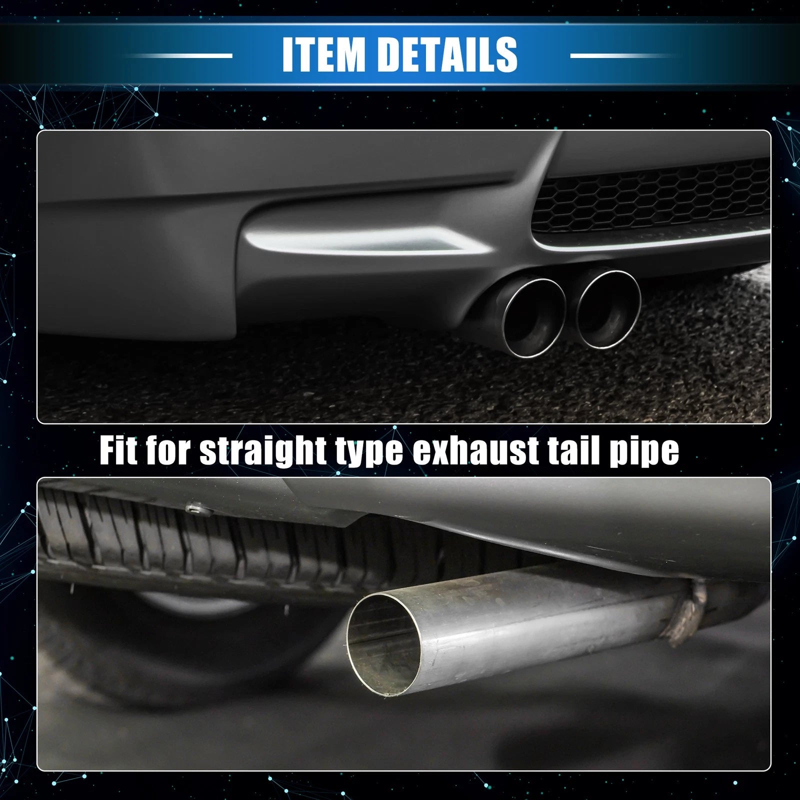 2 Pcs Exhaust Tip Tail Pipe for BMW 328i 325i E90 (2007–2010) Silver Tone