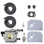 Carburetor Kit 009 010 for Chainsaw (Includes Sparkplug, Air Filter, Fuel Pipe, Gasket)