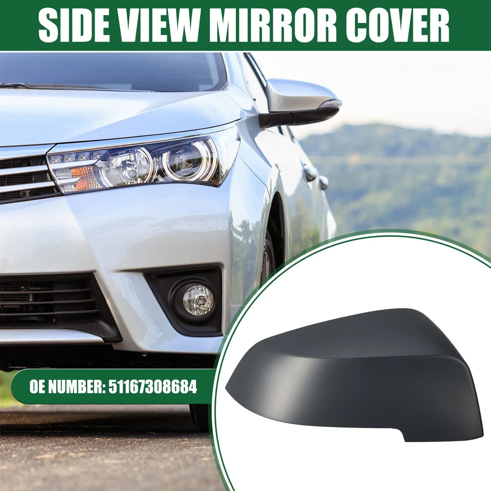 Right Side Rearview Mirror Cap for BMW 528i (2011-2016) Deep Gray