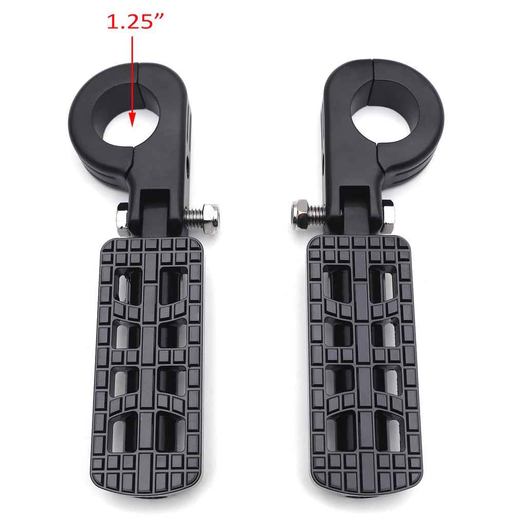 Black CNC Dominator Highway Foot Peg w/ 32mm P-Clamp for Harley Road Glide (2015–2023)
