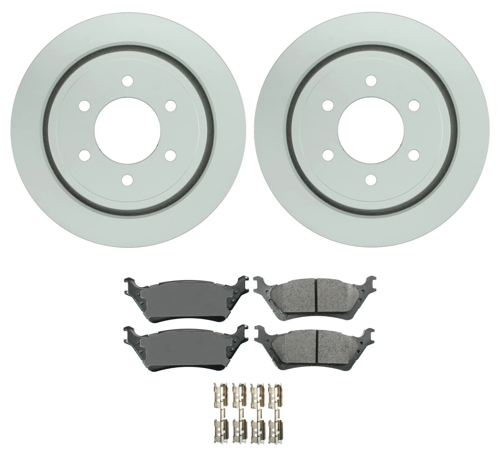 Akebono Rear Brake Kit for Ford F-150 (ProACT Ceramic Pads & 348mm Disc Rotors)