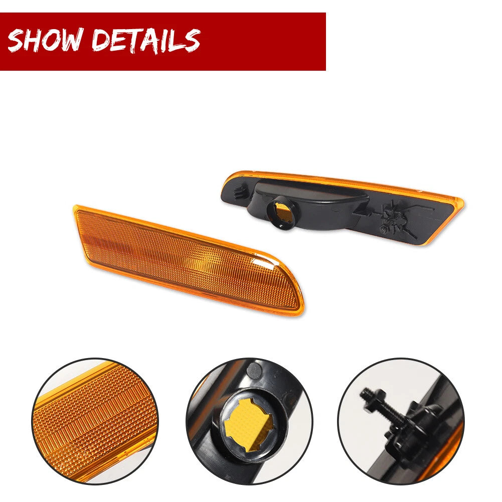 2X Amber Lens Front Side Marker Lights for Lexus ES300 (2002–2003) & ES330 (2004–2006)