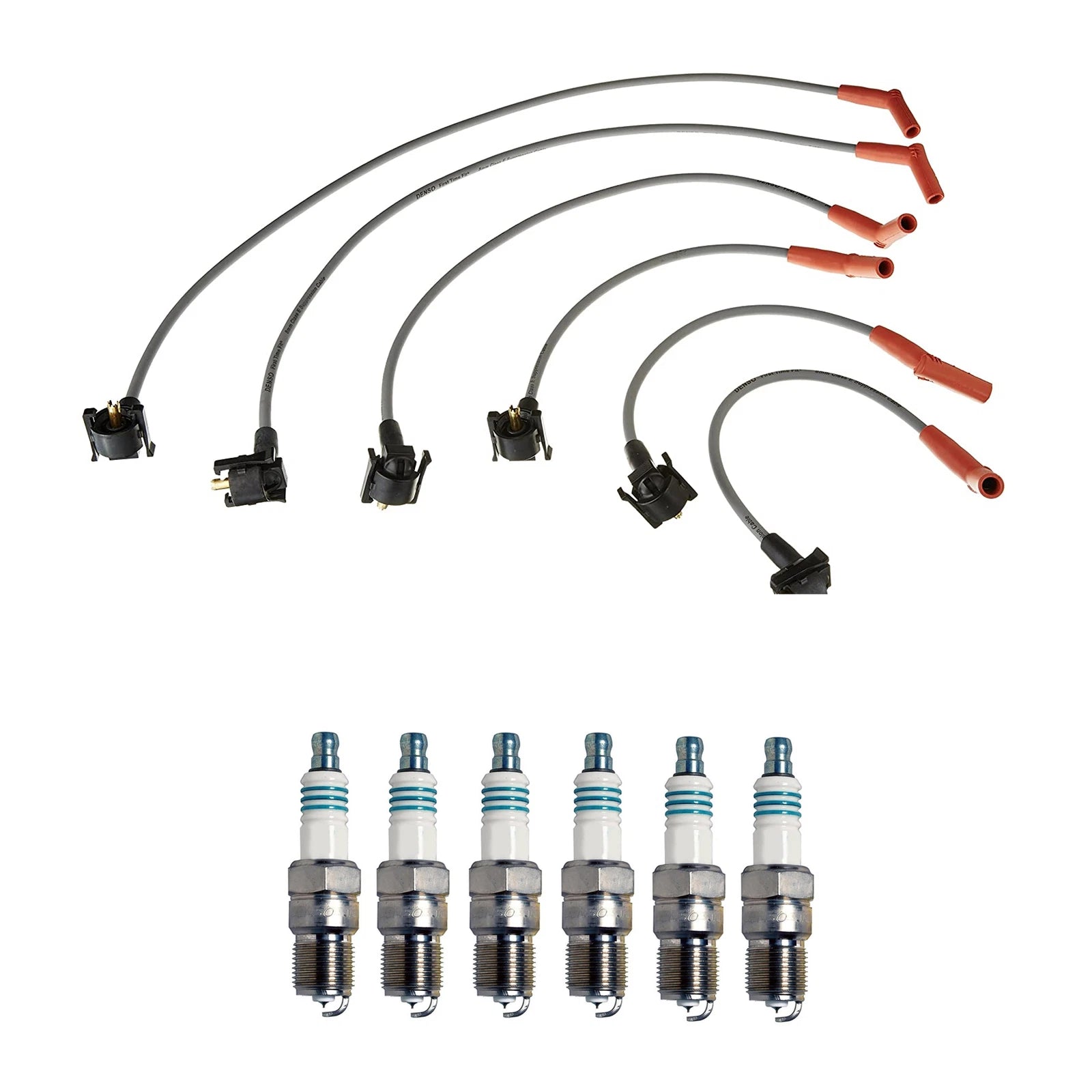 Denso 8mm Wire Set & 6 Iridium Power Spark Plugs for Ford Mazda 4.0 V6 (2000–2008)