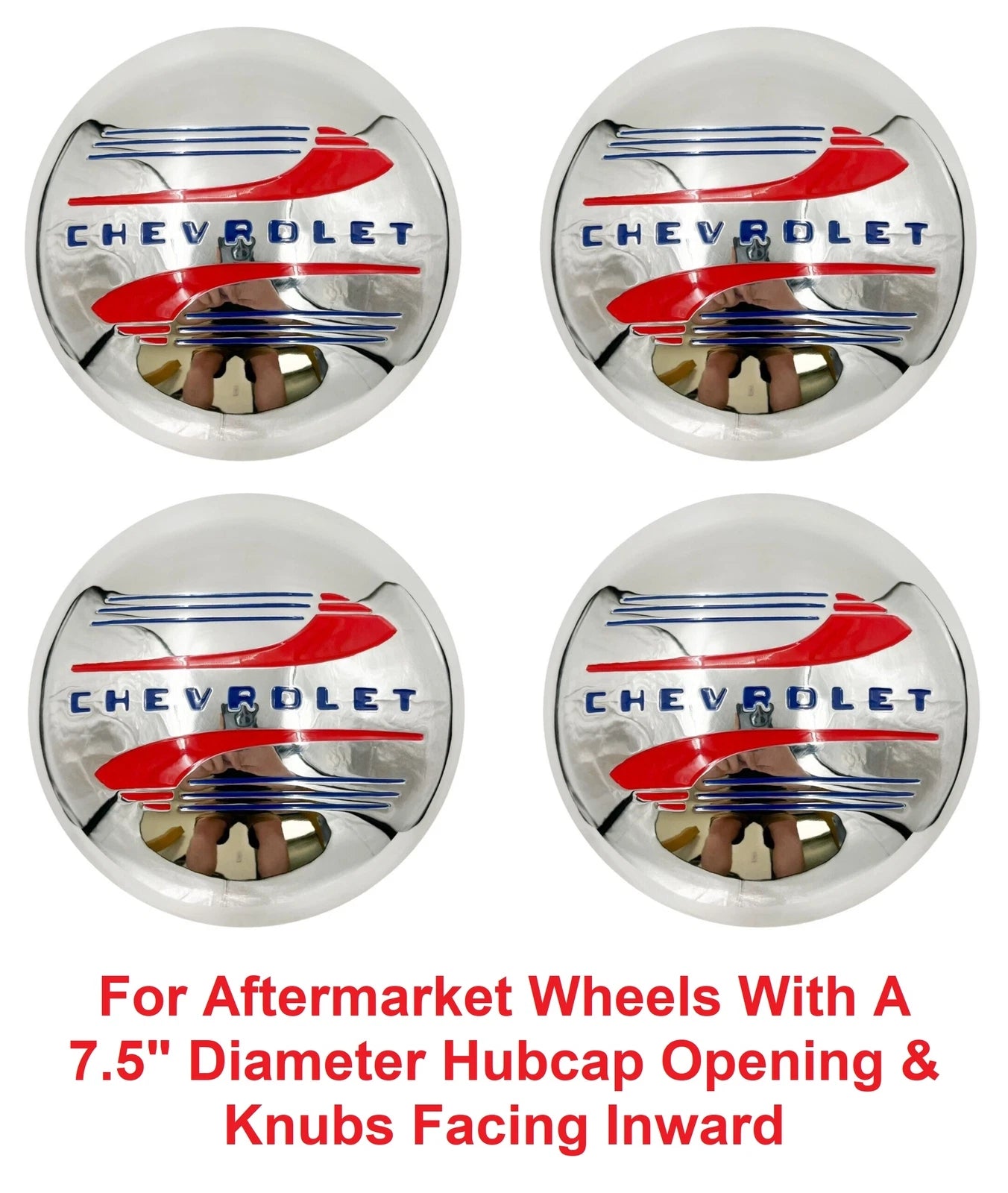 Hubcaps Replacement Front Set for 1941-1948 Chevy Car Truck (7.5in)