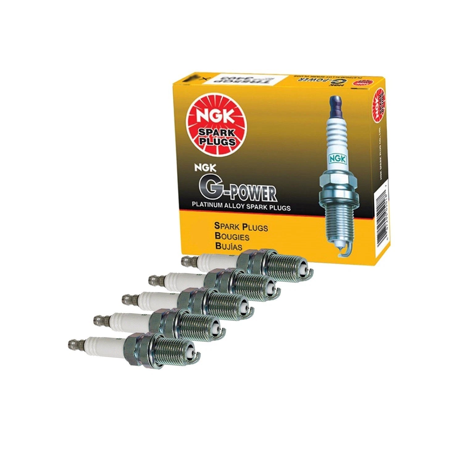 NGK G-Power Platinum Spark Plug Set (5 Pieces) (Gap 0.040)