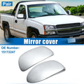 Chrome Plated Mirror Covers Cap Overlay for Chevrolet Silverado GMC Sierra 
