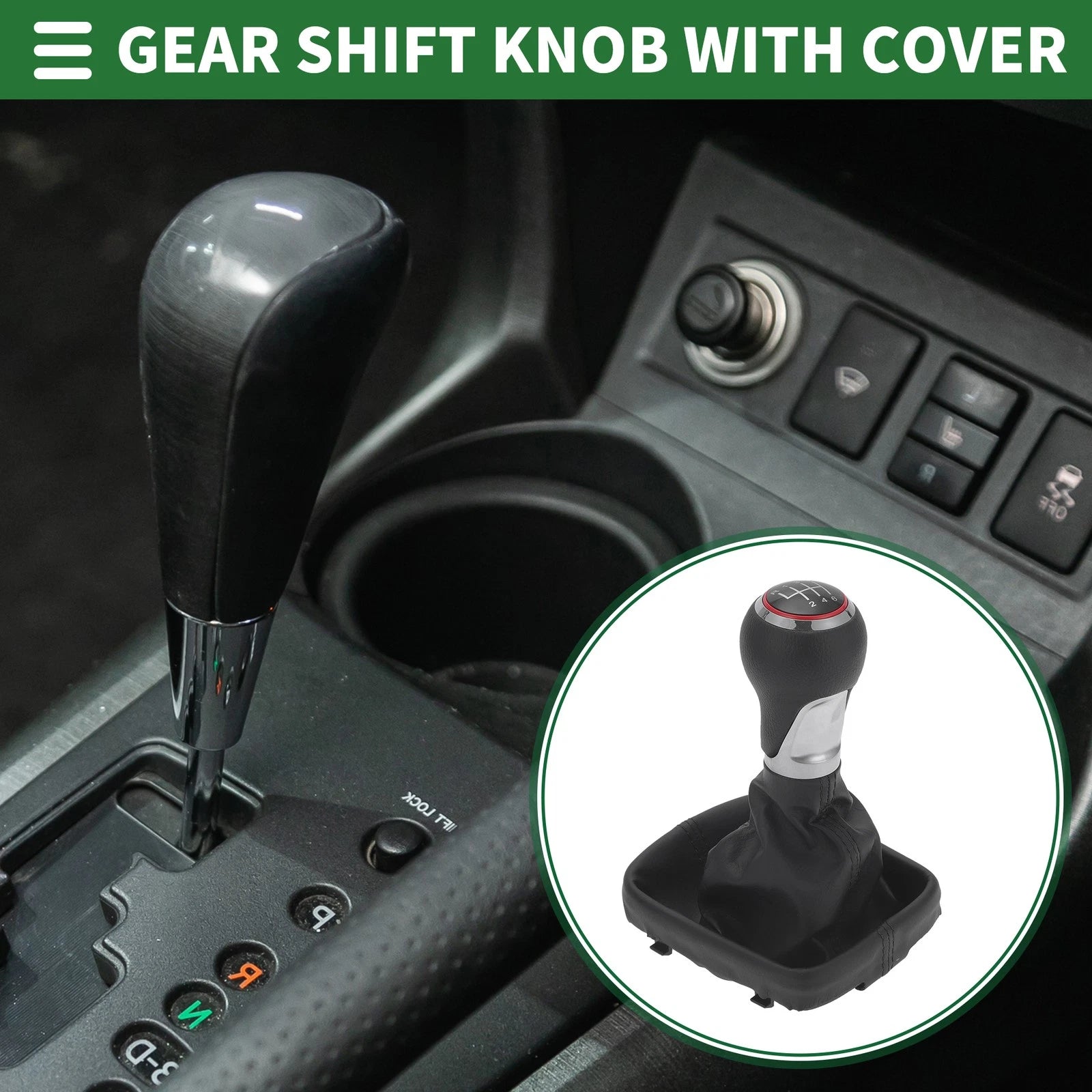 6 Speed Shift Knob with Cover for Audi A3 (2003–2013) Chrome Red Black