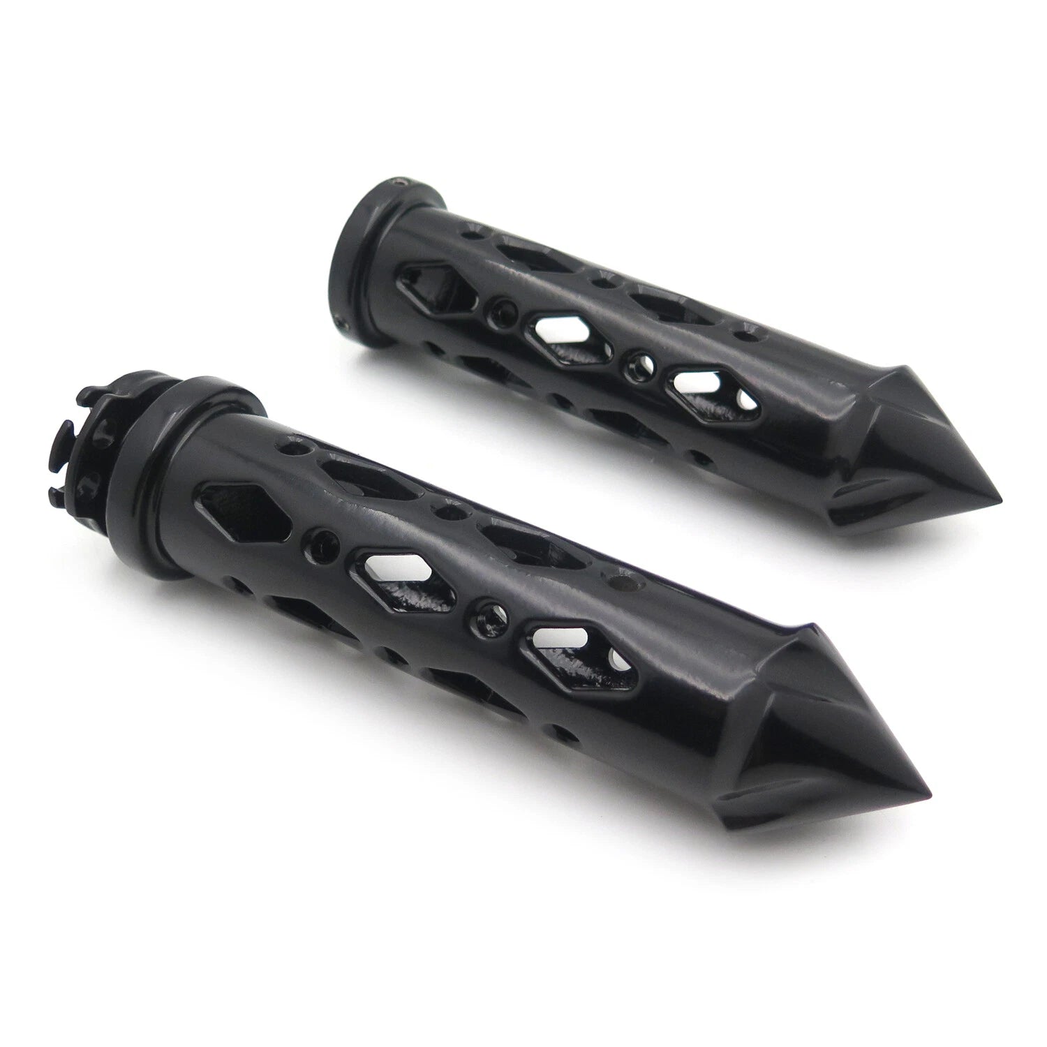 CNC Black Spike Hand Grip for Suzuki GSXR 600 750 1000 Hayabusa (2001–2023)