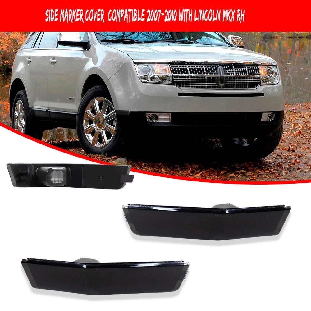 2X Smoke Lens Front Bumper Side Marker Lights for Lincoln MKX (2007–2010)