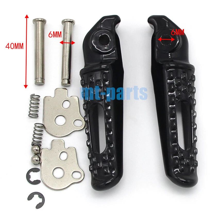 Black Rear Footrest Pegs for Honda CBR1000S (2014) / CB1000R (2009–2016)