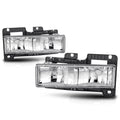 Chrome Housing Clear Lens Headlight for Chevy GMC C/K Pickup Suburban (1988–1999)
